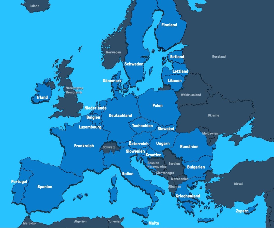 Grafische Darstellung der Europäischen Union-Karte